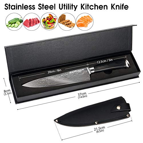 Masthome Cuchillo de Cocinero de Acero Inoxidable 20cm,Cuchillo de Cocina Profesional con Mango Ergonómico Cómodo,Resistente al óxido y al Desgaste,apto para Restaurantes, Casa y Cocina