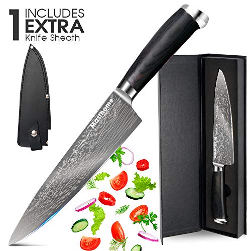 Masthome Cuchillo de Cocinero de Acero Inoxidable 20cm,Cuchillo de Cocina Profesional con Mango Ergonómico Cómodo,Resistente al óxido y al Desgaste,apto para Restaurantes, Casa y Cocina