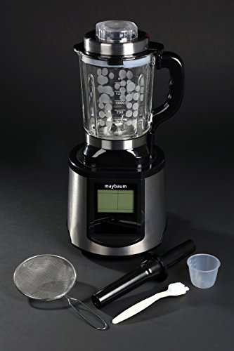 Maybaum - Batidora de vaso profesional con función de cocción, 30.000 rpm, 1200 W, jarra de cristal de 1,5 l, pantalla LCD, programas automáticos para sopas, soja y batidos