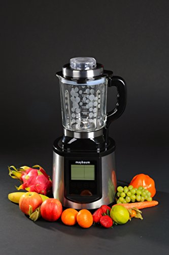 Maybaum - Batidora de vaso profesional con función de cocción, 30.000 rpm, 1200 W, jarra de cristal de 1,5 l, pantalla LCD, programas automáticos para sopas, soja y batidos