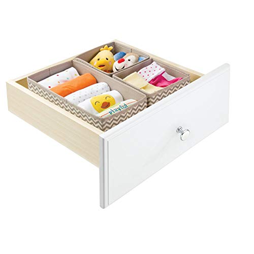 mDesign Cajas almacenaje juego de 6 – Cajas almacenaje ropa, toallas, sábanas – Ideales cajas organizadoras para un orden óptimo – Color: topo/natural