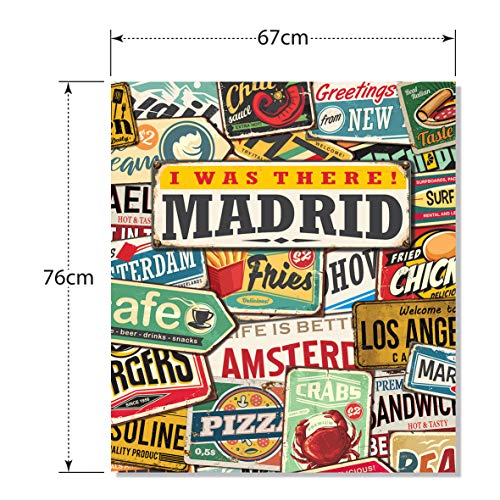 MEGADECOR Vinilo Decorativo para Lavavajillas, Medidas Estandar 67 cm x 76 cm, ¨I Was There, Madrid¨