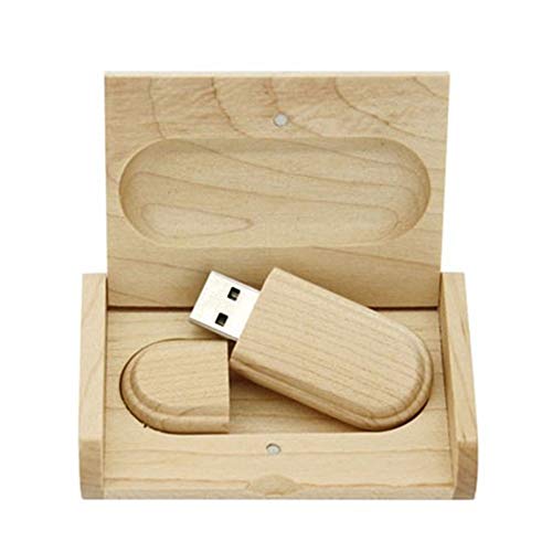 Memoria USB de Madera de Arce, USB 2.0/3.0, Almacenamiento de Datos con Caja de Madera 2.0 16GB