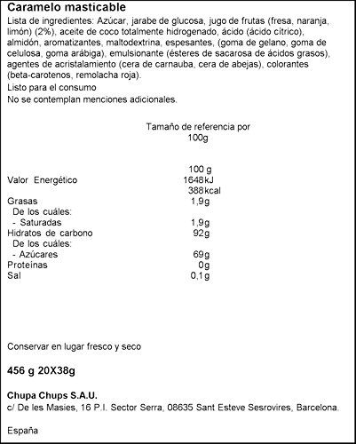 Mentos Frutas, Caramelo Masticable con Zumo de Frutas - 20 unidades de 38 gr. (Total 760 gr.)