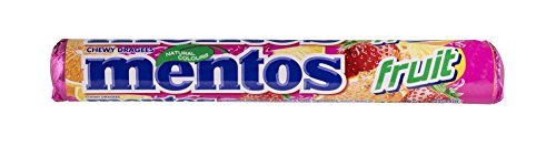 Mentos Frutas, Caramelo Masticable con Zumo de Frutas - 20 unidades de 38 gr. (Total 760 gr.)