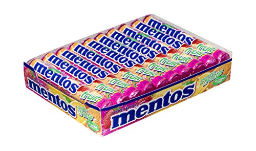 Mentos Frutas, Caramelo Masticable con Zumo de Frutas - 20 unidades de 38 gr. (Total 760 gr.)