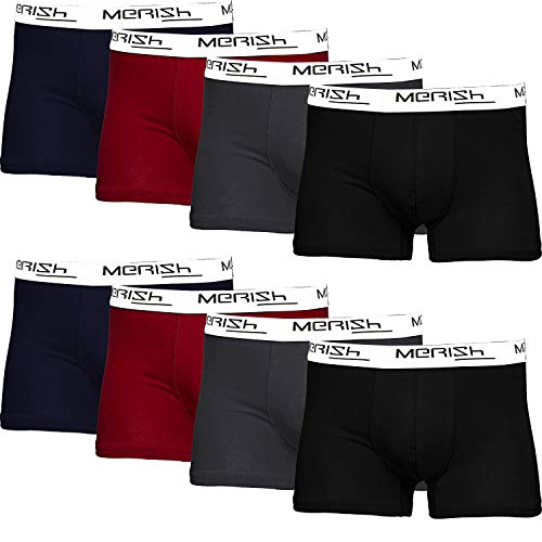 MERISH Bóxer Hombre Pack de 8 Algodon Calzoncillos Hombres Boxers 216c XL