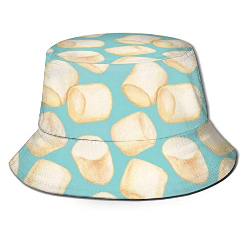 Mesllings Sombrero de Sol Marshmallows Azul Cubo Cap UV Protección Solar Sombrero de Pescador Plegable Ligero Transpirable al Aire Libre Gorra de Viaje 2020 FW