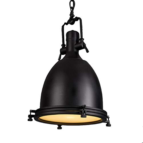 Metal Industrial Lámparas De Araña,1-ligero Vintage Loft Iluminación De Colgante,isla Cocina Lámpara Colgante Montaje Náutico Antiguo Flush Lámpara De Techo Accesorio De-negro