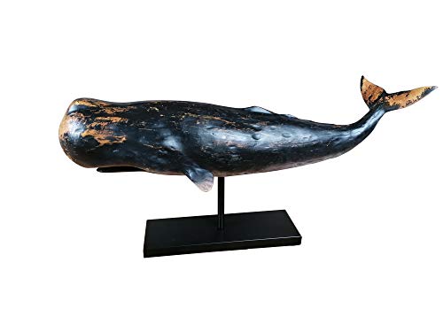 MichaelNoll - Figura decorativa (polirresina, 77 x 17,5 x 38,5 cm), diseño de ballena