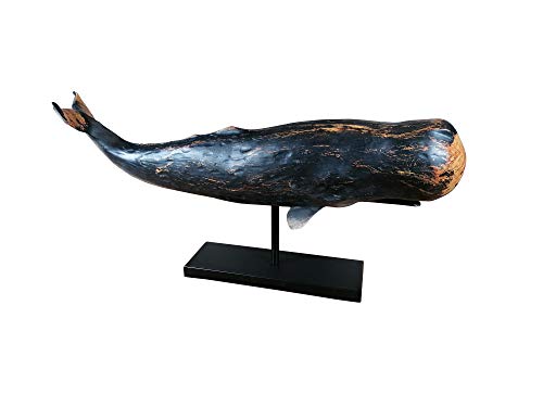 MichaelNoll - Figura decorativa (polirresina, 77 x 17,5 x 38,5 cm), diseño de ballena