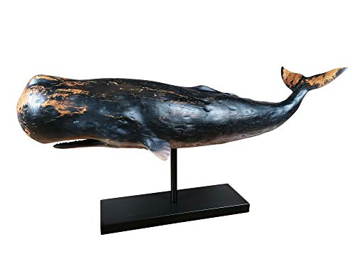 MichaelNoll - Figura decorativa (polirresina, 77 x 17,5 x 38,5 cm), diseño de ballena