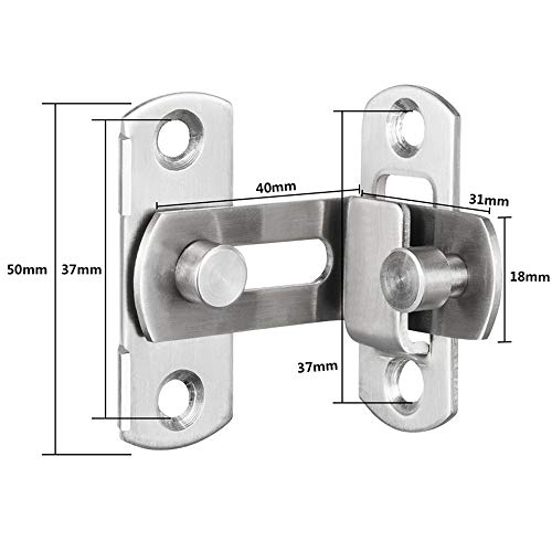 Mila-Amaz 2 Pcs Ángulo Recto Cierre Pestillo Puertas de Acero Inoxidable Puerta Cerrojo Granero Curvados Pestillos Pasador Puerta Seguridad