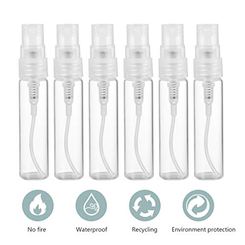 MILISTEN 10Pcs 5Ml Pulverizador Botella de Perfume Botellas de Vidrio Rellenables Contenedor de Bomba de Maquillaje Transparente para Viajes a Domicilio Contenedor Recargable de Aerosol