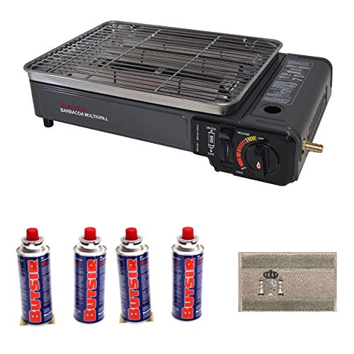 Militar-TLD Promocion Butsir Barbacoa a Cartucho multigrill, Negro, COCH0011 Incluido 4 Cartuchos BUTSIR B-250 Gas