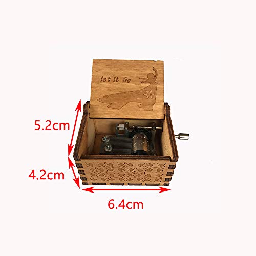 MINGZE Caja de música de Madera manivela, Pure Hand-Classical Music Box Hand-Wooden Music Box Creative Wooden Crafts Best Gifts, Variedad de Estilos (Frozen)