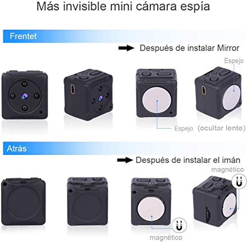 Mini Camara Espia Oculta Video Cámara，NIYPS 1080P HD Camaras de Vigilancia Portátil Secreta Compacta con Detector de Movimiento IR Visión Nocturna, Camara Seguridad Pequeña Interior/Exterior