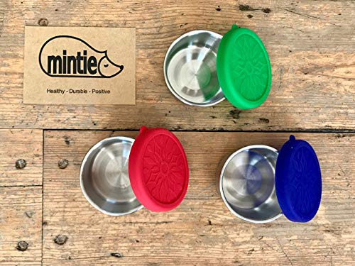 Mintie - Juego de mini ollas de acero inoxidable reutilizable con tapas de silicona sin BPA, perfectas para niños, bebés, descompuestos, almuerzos empacados, camping