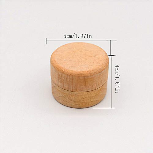 Mirrwin Caja Personalizada De La Boda del Anillo De Madera Caja Redonda de Madera del Anillo de Bodas Caja Redonda de Anillas de Madera 2 Piezas Se Puede Usar para Joyas como Anillos y aretes