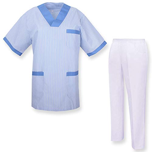 MISEMIYA - Casaca Y PANTALÓN Sanitarios Unisex Uniformes Sanitarios MÉDICOS - L, Conjuntos Sanitarios T817-4 Celetes