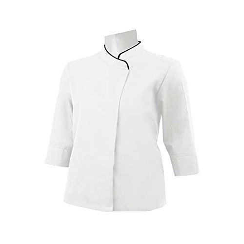 MISEMIYA - Chaquetas Uniformes Chef COCINERA Bar Restaurante HOSTELERÍA Mangas LARGAS - Ref.703 - Large, Blanco