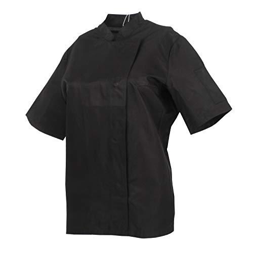 MISEMIYA - Uniformes Bar Restaurante HOSTELERÍA Chaquetas Chef COCINERA Mangas Cortas (Anti Agua - Anti Grasa) - Ref.705 - M, Negro