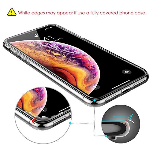 MisVoice Protector de Pantalla para iPhone Xs Max,Protector de Pantalla de Vidrio Templado de Cobertura Completa con Borde a Borde, Ultra Transparente,sin Huellas,sin Tortillas,Fácil de Instalar,2.5D