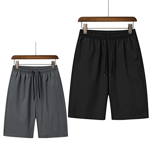 Moaly Silas de Hielo de Secado Rápido Hombres Pantalones Cortos Casuales con Bolsillo Cordón Cintura Diario Transpirable Viaje en Casa Verano Playa Shorts