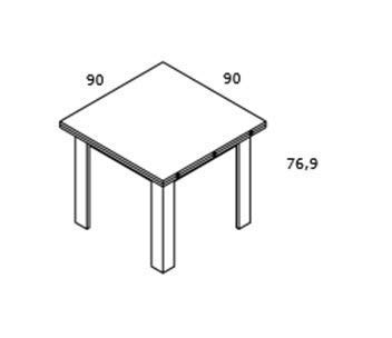 Mobelcenter - Mesa Cuadrada Extensible Logan - Cambrian - 90 x 90-180 cm (0596)