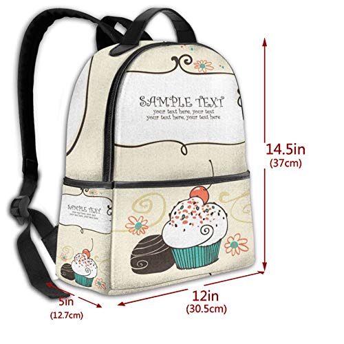 Mochilas Escolares Bolsa Daypack Mochila Tipo Casual para Niños Niñas para Portátiles Netbooks Receta Pastel De Magdalena Hornear Dulce