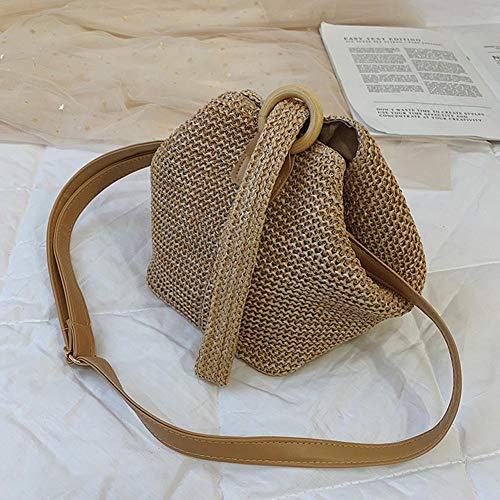 MODGS Bolso De Paja para Mujeres, Bolso De Playa De Verano De Viaje Bolso De Red De Pesca Bolso De Hombro Tejido De Compras para Mujeres/Niñas Valuable