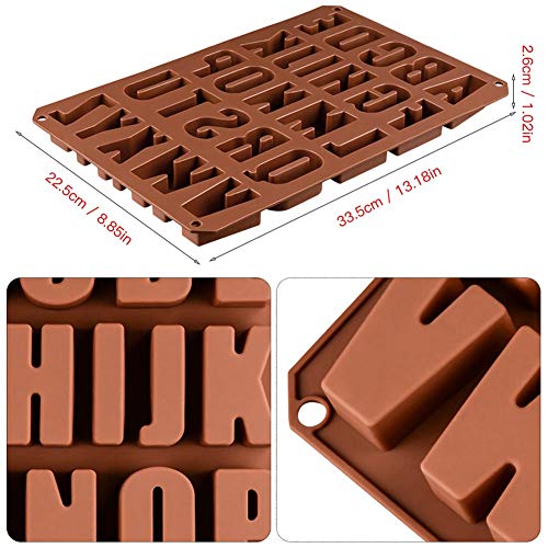 Molde de silicona con letras, 26 letras inglesas de chocolate, molde de cubitos de hielo, molde de bombones, molde de silicona para hornear chocolate, cubitos de hielo, galletas y pasteles