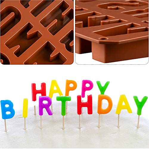 Molde de silicona con letras, 26 letras inglesas de chocolate, molde de cubitos de hielo, molde de bombones, molde de silicona para hornear chocolate, cubitos de hielo, galletas y pasteles