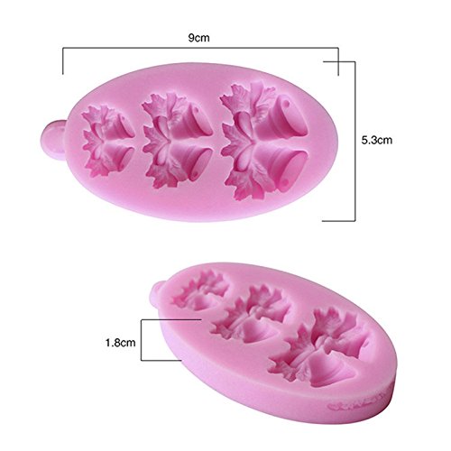 Molde de silicona para tartas de Dylandy con forma de campana de Navidad, molde para fondant, azúcar, galletas, chocolate, manualidades, decoración de moldes para tartas y hornear