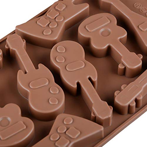 Molde de Silicona para Tartas, Forma de Guitarra, moldes para Caramelos antiadherentes, moldes para Hornear para Bombas de Grasa, Decoraciones de Tartas, moldes de Caramelo de Chocolate, gomitas