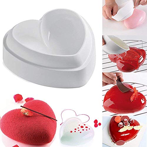 Molde para Tartas con Forma de corazón de Amor de Silicona 3D moldes para repostería para Hornear Amore Molde para Pan de Mousse de gelatina de Chocolate Molde para Tartas Salado 1 Pieza