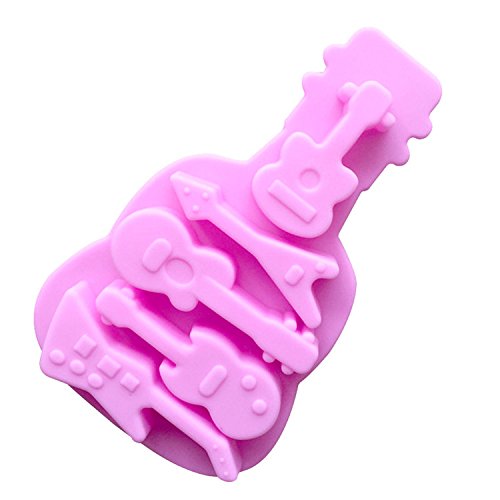 Moldes de Pastel/repostería/pan/hielo guitarras moldes para hornear silicona molde alimentos anti adhesiva 5 agujeros color aleatorio