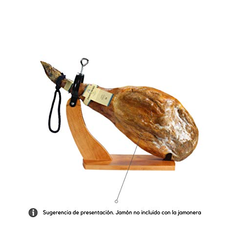 Monte Nevado Soporte Jamonero Góndola Madera Cuchillo Jamonero + Afilador Cuchillo | Hecho en España | Válido para Paletas y Jamones | Fácil y Cómodo de Montar, Limpiar y Desmontar