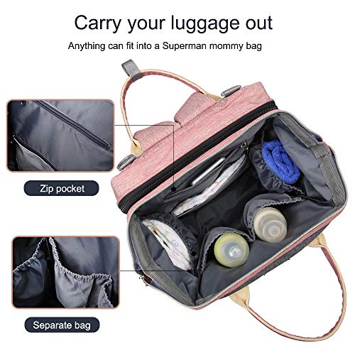 Mooedcoe Bolsa de Pañales Convertible para Bebé, Bolsa de Cambio de Pañales Portátil, Mochila Plegable Impermeable para Cama de Bebé, Bolsa de Viaje Multifuncional para Bebé con Cojín de Esponja