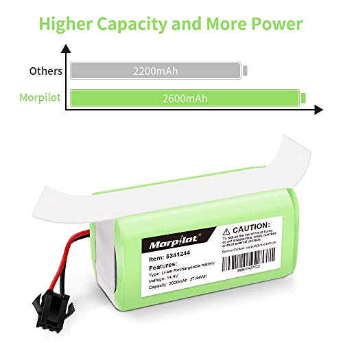 morpilot Batería Reemplazo para Conga Excellence 990, 14.4V 2600mah Li-Ion, Compatible con Conga Excellence, Conga Excellence 990, Conga 950 1090, DEEBOT N79S N79, Eufy RoboVac 11 11S 30 30C 12 35C