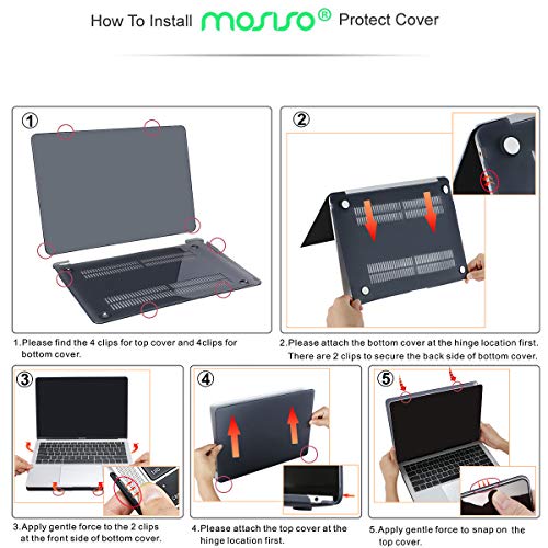 MOSISO Funda Dura Compatible con 2020 2019 2018 MacBook Air 13 A1932 A2179, Plástico Carcasa Rígida & Cubierta de Teclado & Protector de Pantalla & Bolsa de Accesorios, Gris Espacial