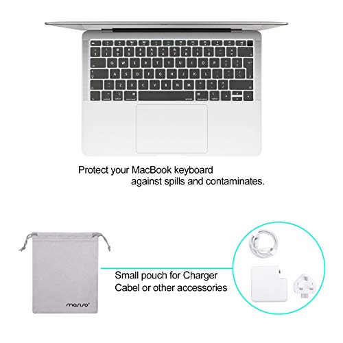 MOSISO Funda Dura Compatible con 2020 2019 2018 MacBook Air 13 A1932 A2179, Plástico Carcasa Rígida & Cubierta de Teclado & Protector de Pantalla & Bolsa de Accesorios, Gris Espacial