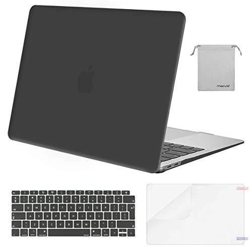 MOSISO Funda Dura Compatible con 2020 2019 2018 MacBook Air 13 A1932 A2179, Plástico Carcasa Rígida & Cubierta de Teclado & Protector de Pantalla & Bolsa de Accesorios, Gris Espacial