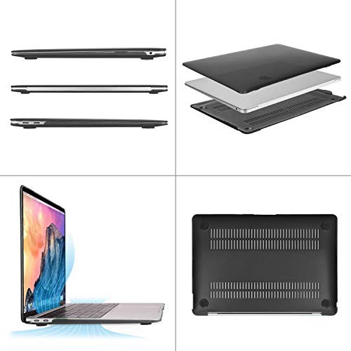 MOSISO Funda Dura Compatible con 2020 2019 2018 MacBook Air 13 A1932 A2179, Plástico Carcasa Rígida & Cubierta de Teclado & Protector de Pantalla & Bolsa de Accesorios, Gris Espacial