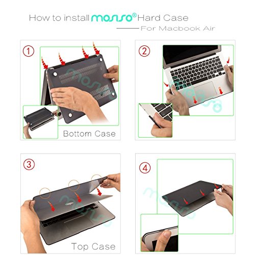 MOSISO Funda Dura Compatible con MacBook Air 13 (A1369/A1466, Versión 2010-2017), Rígida Carcasa Protector & Piel de Teclado de Color a Juego EU Versión & Protector de Pantalla, Noche Estrellada