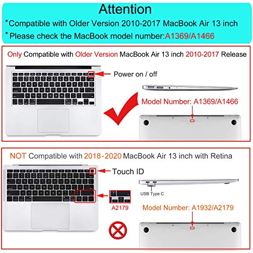 MOSISO Funda Dura Compatible con MacBook Air 13 Pulgadas (A1369 / A1466, Versión 2010-2017), Ultra Delgado Carcasa Rígida Protector de Plástico Cubierta, Rosa Cristal