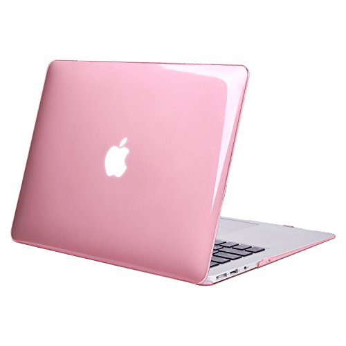 MOSISO Funda Dura Compatible con MacBook Air 13 Pulgadas (A1369 / A1466, Versión 2010-2017), Ultra Delgado Carcasa Rígida Protector de Plástico Cubierta, Rosa Cristal