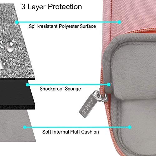 MOSISO Funda Protectora Compatible con 2019 MacBook Pro 16 A2141/15-15.6 MacBook Pro/Surface DELL HP Acer ASUS de Portátil, Bolsa de Hombro Blanda Maletín Bandolera con Cinturón de Carro, Rosa