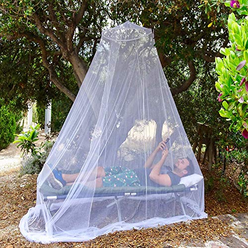 Mosquitera para Cama, Esquinas Adecuado para Cama Individual o Matrimonio Anti mosquitos para el Hogar o de Vacaciones - Blanca