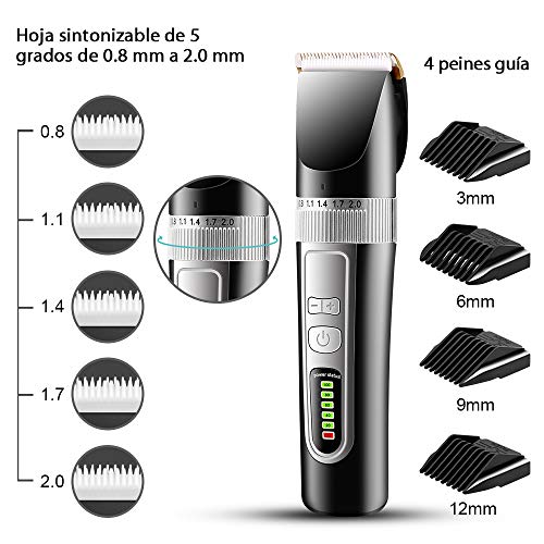 MOULEI Cortapelos Profesional Hombre Máquina de Cortar Pelo Cortador de Pelo Recargable,Barbero Electrico,Recortador de Barba Inalámbrico Y Precisión Afeitadora Corporal para Narizy Orejas